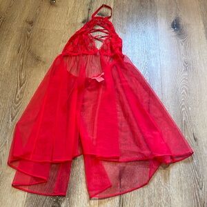 Victoria's Secret Lingerie Red Lace & sheer XS
